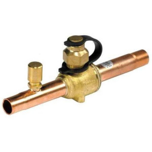 Danfoss Valvula de Cierre tipo Bola de conexion soldable 3/4 in GBC 18s Multiple Refrigerante MWP 650psi WT -40C a 149C con puerto de servicio SAE 1/4 in Bi-Direccional 009L8054 Remplaza 009G8054