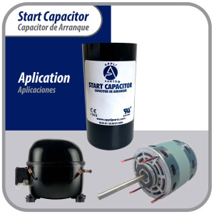 Appli Parts CON-88-250 Capacitor de Arranque 80-108 MFD (microfaradios) uF, 250 VAC. Universal para Motores Electricos, condensador de arranque de 3.7 cm de Diametro, 7 cm de Alto