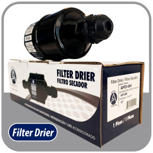 Appli Parts APFD-084 1/2 in Liquid Line Refrigerant AC Filter Drier hvac Refrigeration 084 SAE Flare connection universal unidirectional 6in long 2 in wide