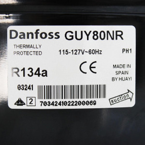 Danfoss GUY80NRB 1/4HP R134a Fractional Refrigeration Compresssor LMBP 115/1/60 (V/Ph/Hz) 123B1303 125B1318