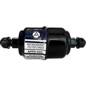 Appli Parts APFD-032 Liquid Line Filter Drier 1/4in SAE Flare Connection Universal Unidirectional HVAC Refrigeration Filter, 4.5in Long, 1.75in Wide