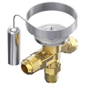 Danfoss 068Z3400 1/6 - 4.5TR Expansion Valve Body, T 2, R404A,R507A, 3/8x1/2 in, Flare, Internal Equalized, Single-flow, -40 to 50 F, Capacity determined by Orifice size Sold Separately, 068Z3508