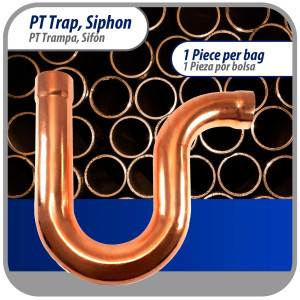 Appli Parts AP-PT158 Sifon de Cobre de 1-5/8 pulg Trampa de Aceite CxC Conexiones soldadas para aplicaciones de refrigeracion, aire acondicionado y plomeria Tuberia de Cobre ACR y tipo L