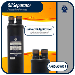 Appli Parts APOS-559011 Separador de Aceite 1 3/8 pulg ODF Soldable, CFC,HCFC,HFC,R22,R407C,R502,R134a,R404A,R507, Temperatura de trabajo desde -10 C a 130 C