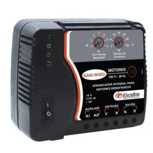 Arrancador Motores Monofasicos hasta 1HP 14Amp 110V Bornera Exceline GAM-M120
