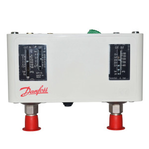 Danfoss 060-124391 Presostato Refrigeracion KP15 Alta/Baja Auto/Manual 1/4 pulg Flare Capilar NO Incluido remplaza 060-124566 / 060.124366
