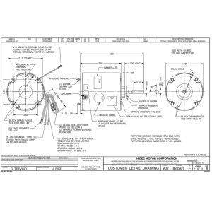 US Motors 1868H Mojave 3/4 Hp 1075 rpm, 6 polos, 1 eje, TEAO, 1 velocidad, CCW, Lead End, Reversible, 208-230 V, 60 hz, 1 ph, No incluye 10 mfd/370 VAC Capacitor K055WEK0627012B, Sirve 3731 3735
