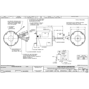 US Motors 3/4 hp 1075 rpm, 6 polos, 1 eje, TEAO Cerramiento, 1 velocidad, 5.6 diametro, Reversible, 208-230 V, 60 hz, 1 ph, No incluye 10 mfd/370 VAC Capacitor 1868 K055TLM9431012B Sirve 3731 3735