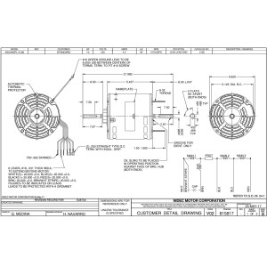 US Motors 1/2 hp 1075 rpm, 6 poles, 2 shaft, ODP Enclosure, 3 speed, 5.6 diameter, CCW, Lead End 230v, 60 hz, 1 ph, 5 mfd/370 VAC Run Capacitor Not included , 3136 K055SPL3136801B