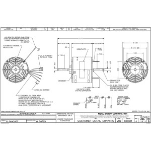 US Motors 1/3 hp 1075 rpm, 6 polos, 2 eje, ODP Cerramiento, 3 velocidades, 5.6 diametro, CCW, Lead End 230v, 60 hz, 1 ph, 5 mfd/370 VAC Capacitor 3135 K055SPK3135801B